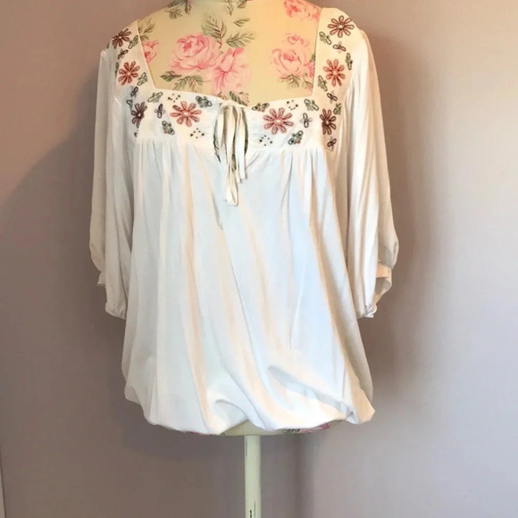 La Rok white blouse size M - Picture 1 of 8